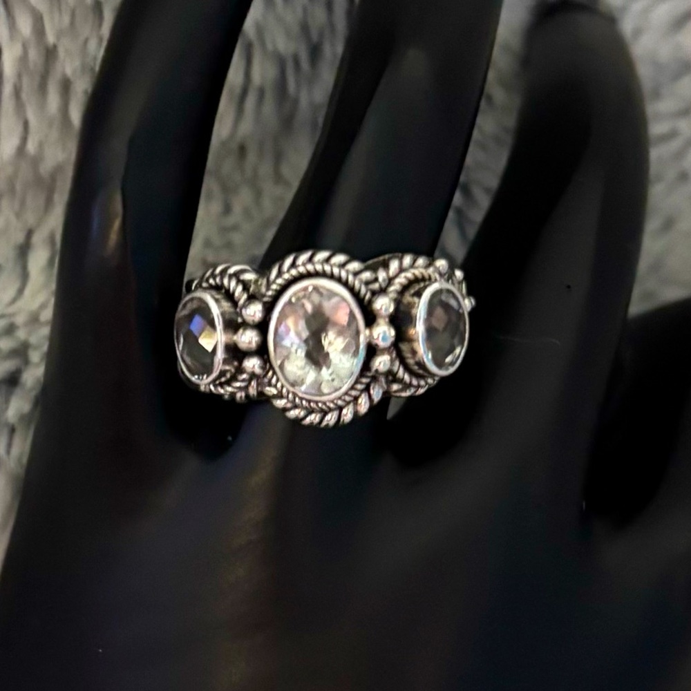 Artisan White Topaz Sterling Silver Ring size 7